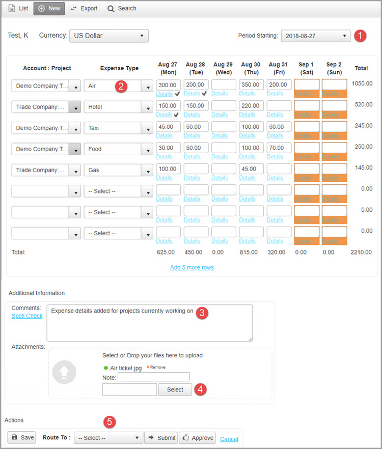 Creating New Expenses