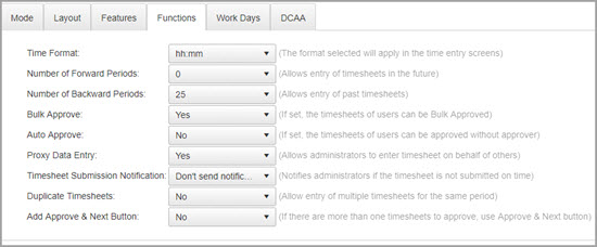 Timesheet Functions