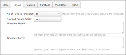 Timesheet Layout