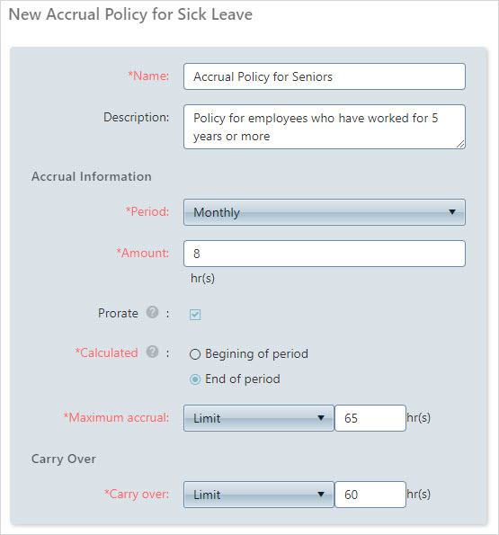 New accrual policy