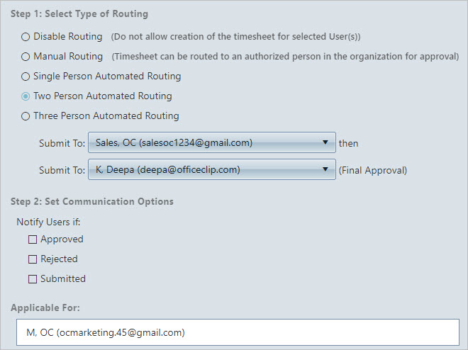 Timesheet approval workflow