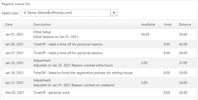 Add overtime adjustments to time-off