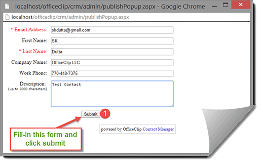 web form sample